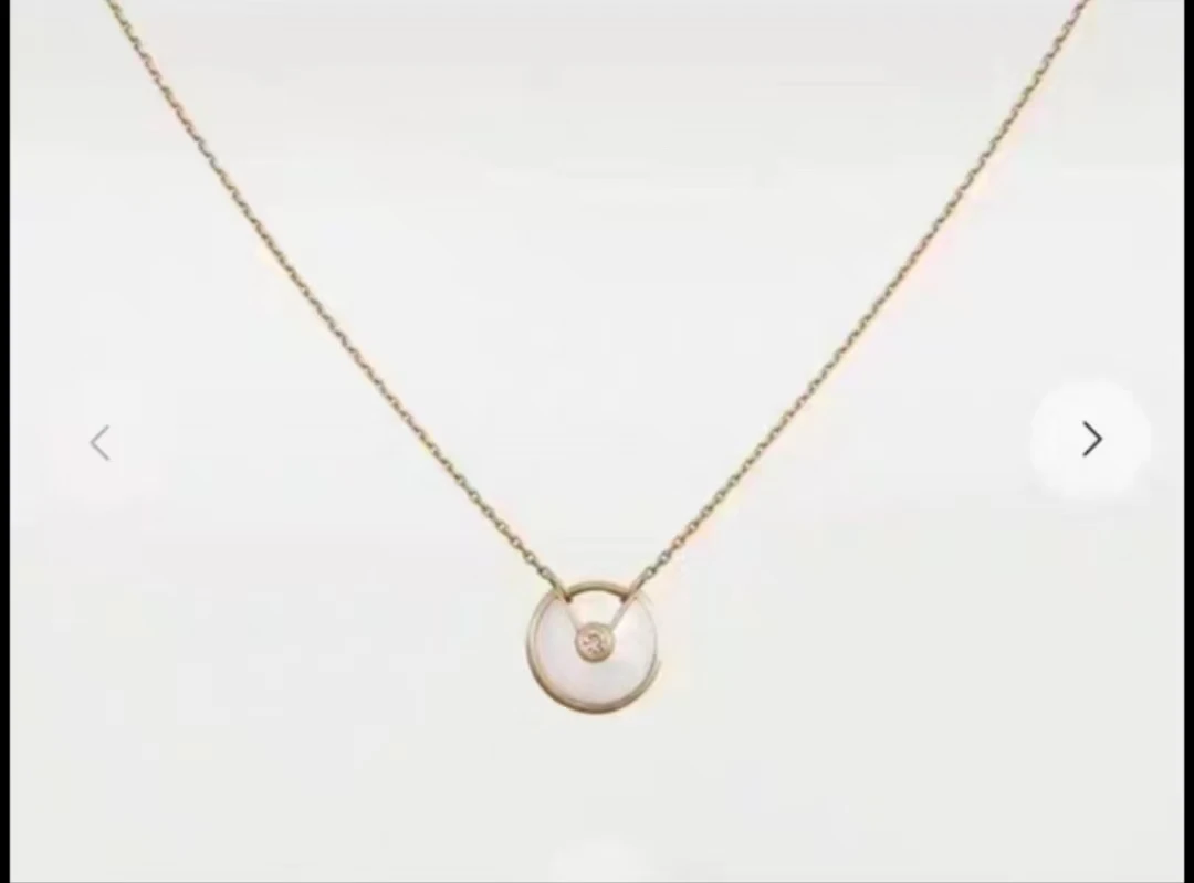 99新 Cartier/卡地亚 99新/18k黄金白贝母护身符项链
