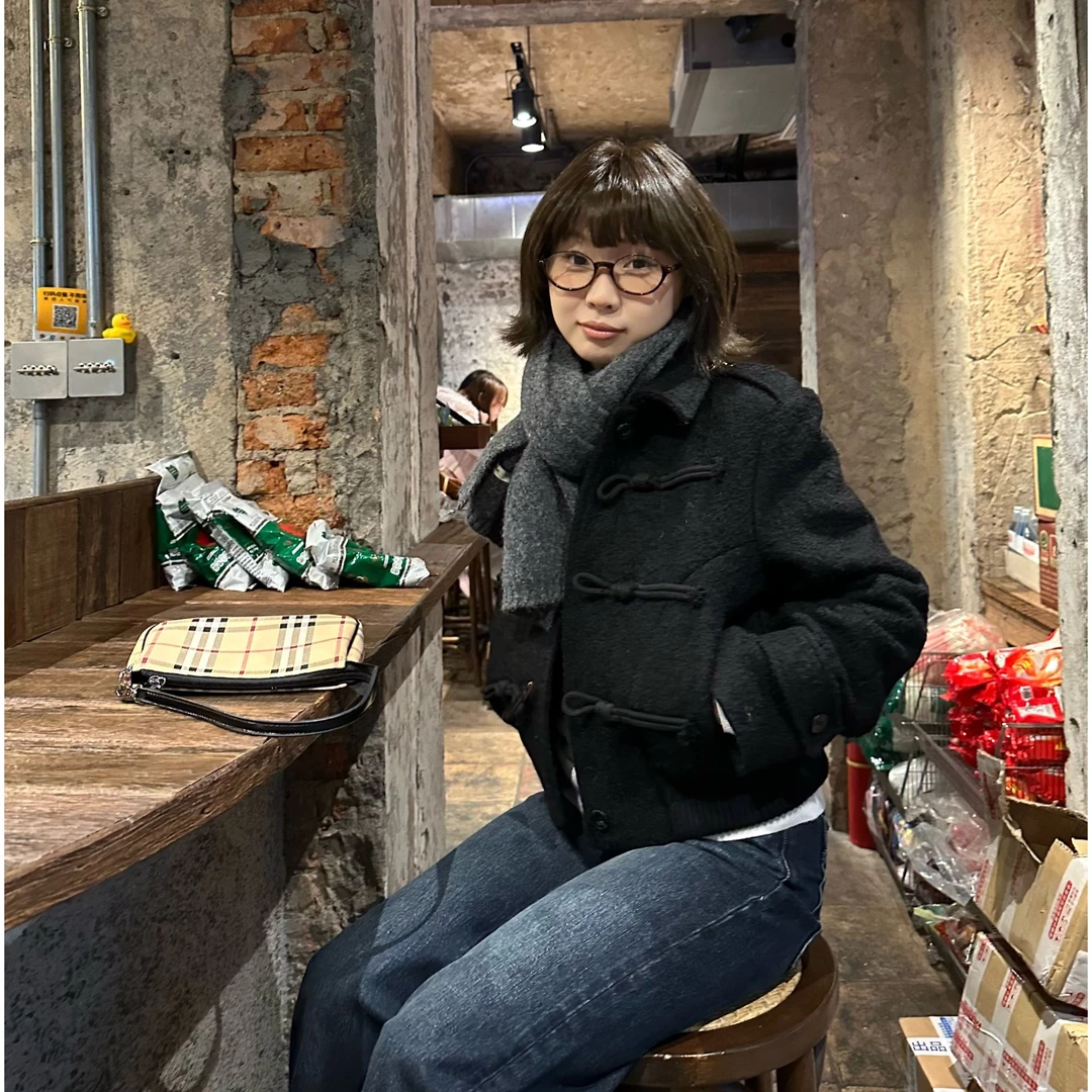 Our2【正肩牛角扣】秋冬设计款针织羊毛夹棉外套【B7995】