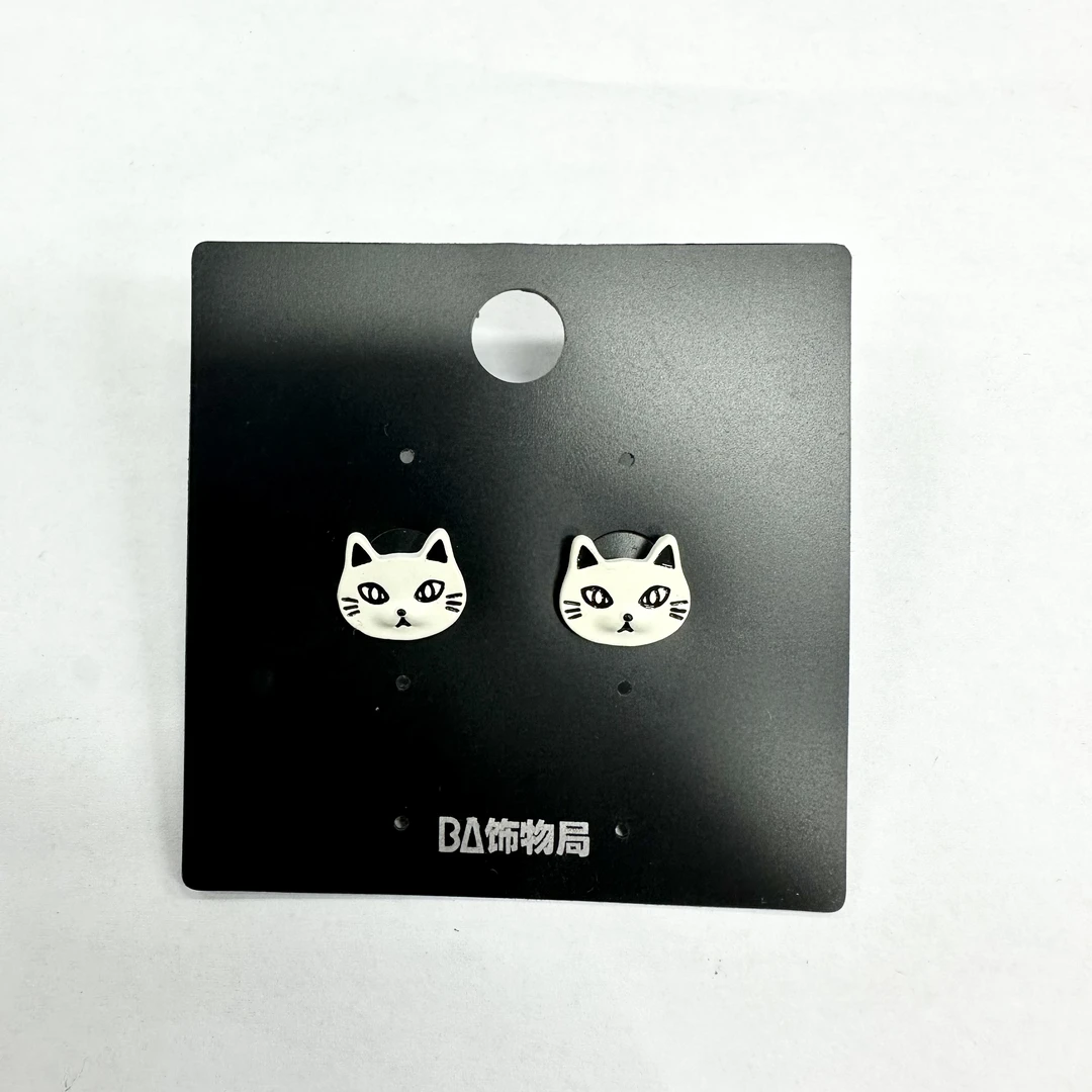 铜合金亚克力耳饰 时尚潮流猫咪耳钉 2904
