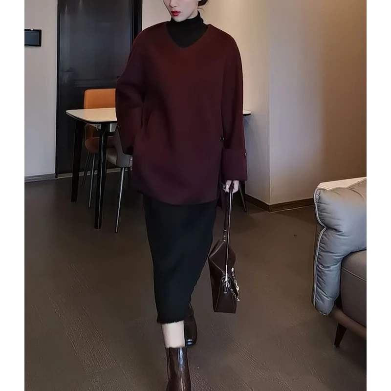 【大妍女装】鸡心领套头大衣625