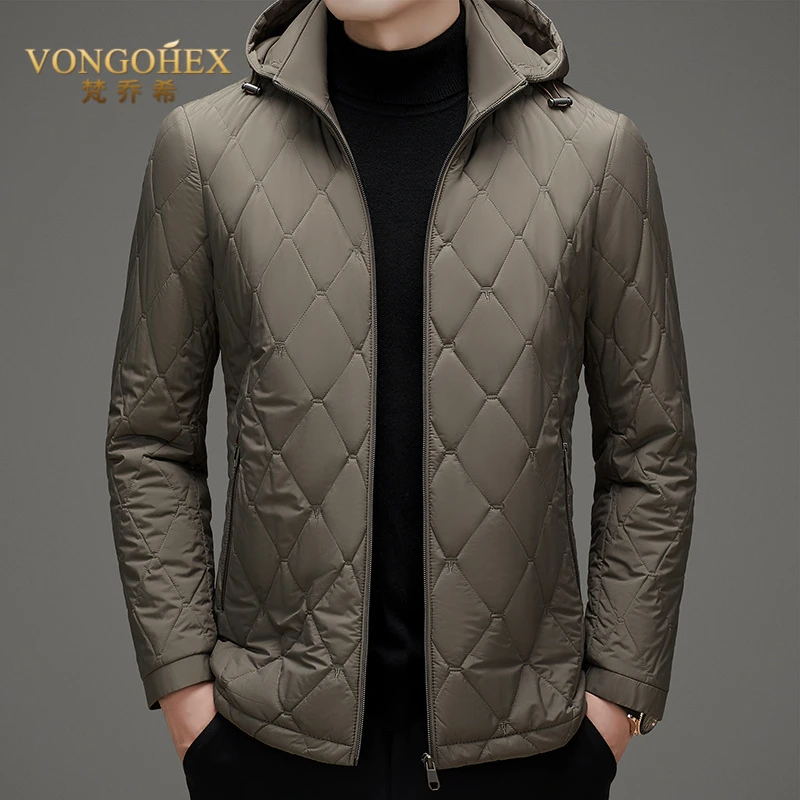 VONGOHEX加厚保暖棉服男士冬季新款棉衣休闲商务防风宽松连帽外套
