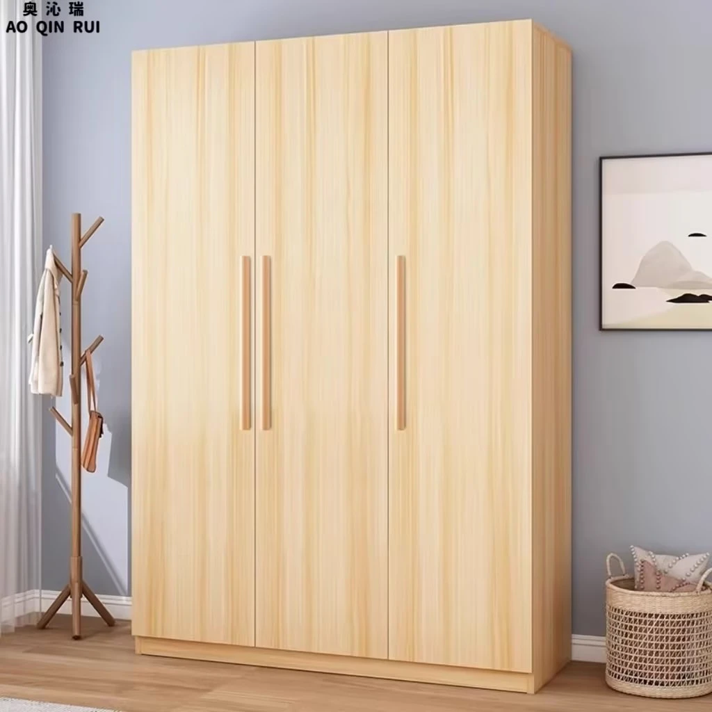 奥沁瑞衣柜家用卧室出租房用简易组装经济型实木儿童收纳柜子衣橱