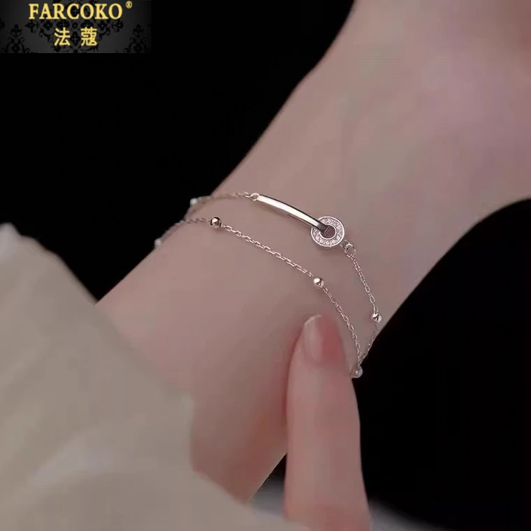 法蔻环环相扣手链女款轻奢小众精致手链送闺蜜女友老婆生日礼物