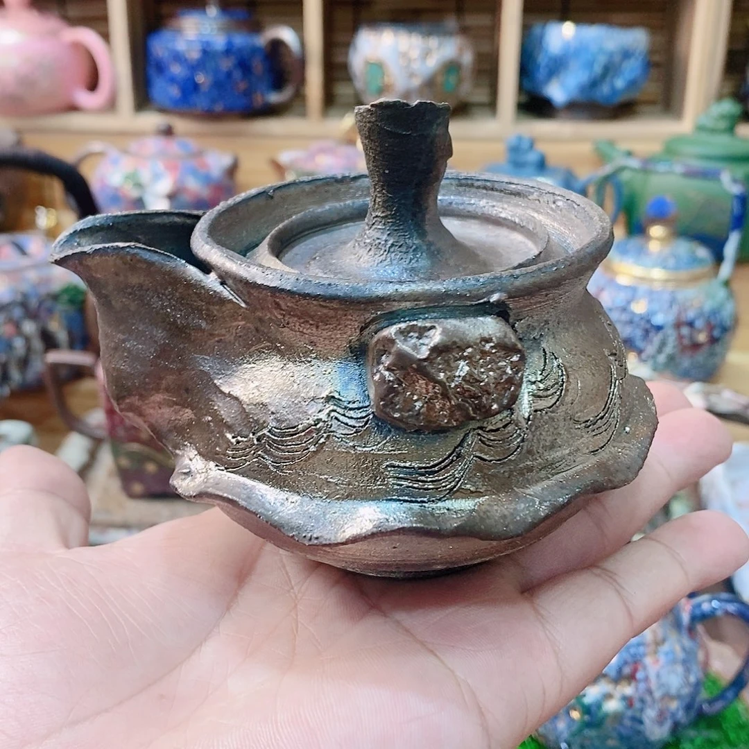 粗陶志野柴烧茶具