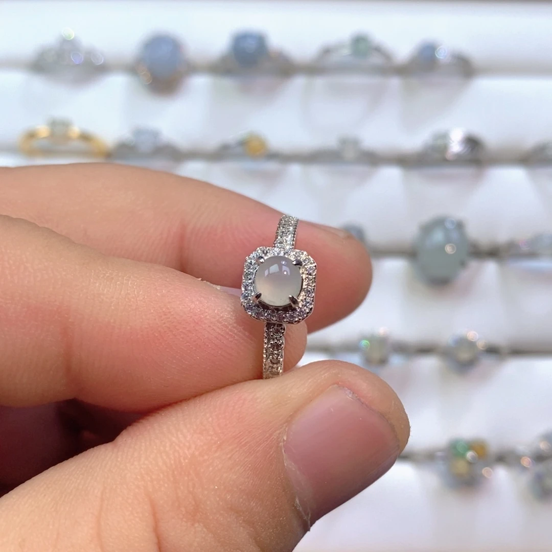 翡翠银S925镶嵌戒指