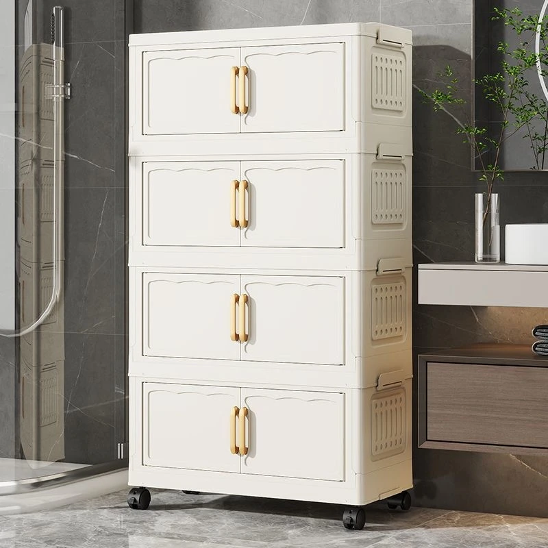 平面折叠式收纳柜家用客厅宝宝玩具储物柜卧室床头柜儿童衣柜