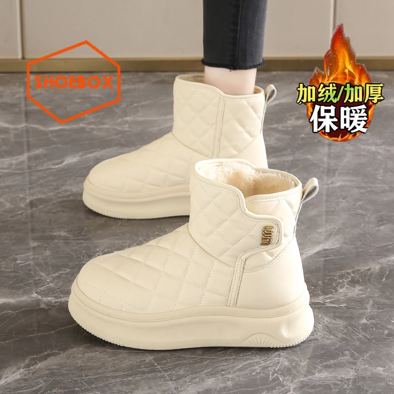 达芙妮集团旗下鞋柜雪地靴女2024冬季新款加绒保暖高帮棉靴休闲鞋