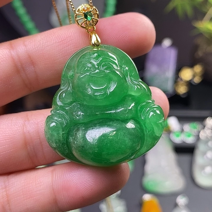 翡翠未镶嵌吊坠(赠链)