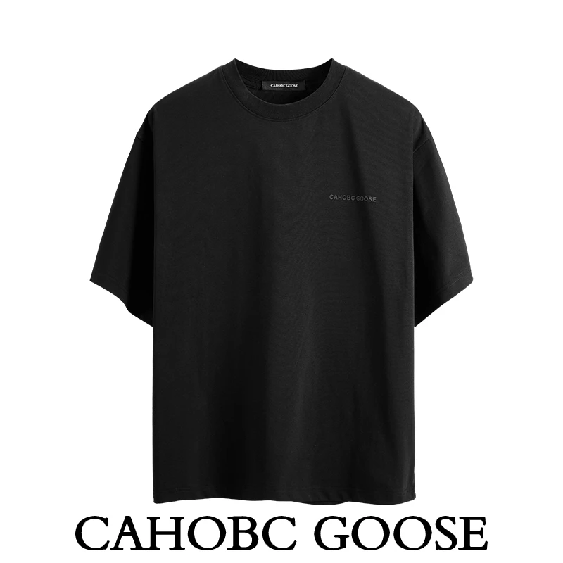 【CG120后背印花】CAHOBC GOOSE男士短袖t恤夏季2025新款宽松休闲