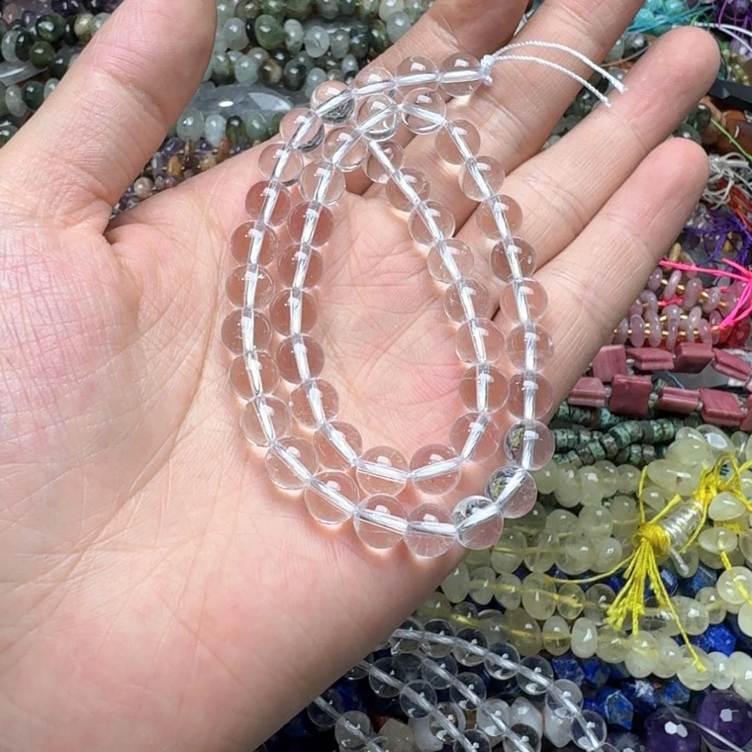 玛瑙/玉髓合金珠宝半成品一条8mm白水晶