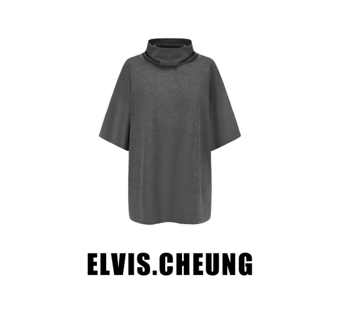 ELVIS.CHEUNG蒋云 针织毛巾宽松高领式短袖打底 E25AW09002