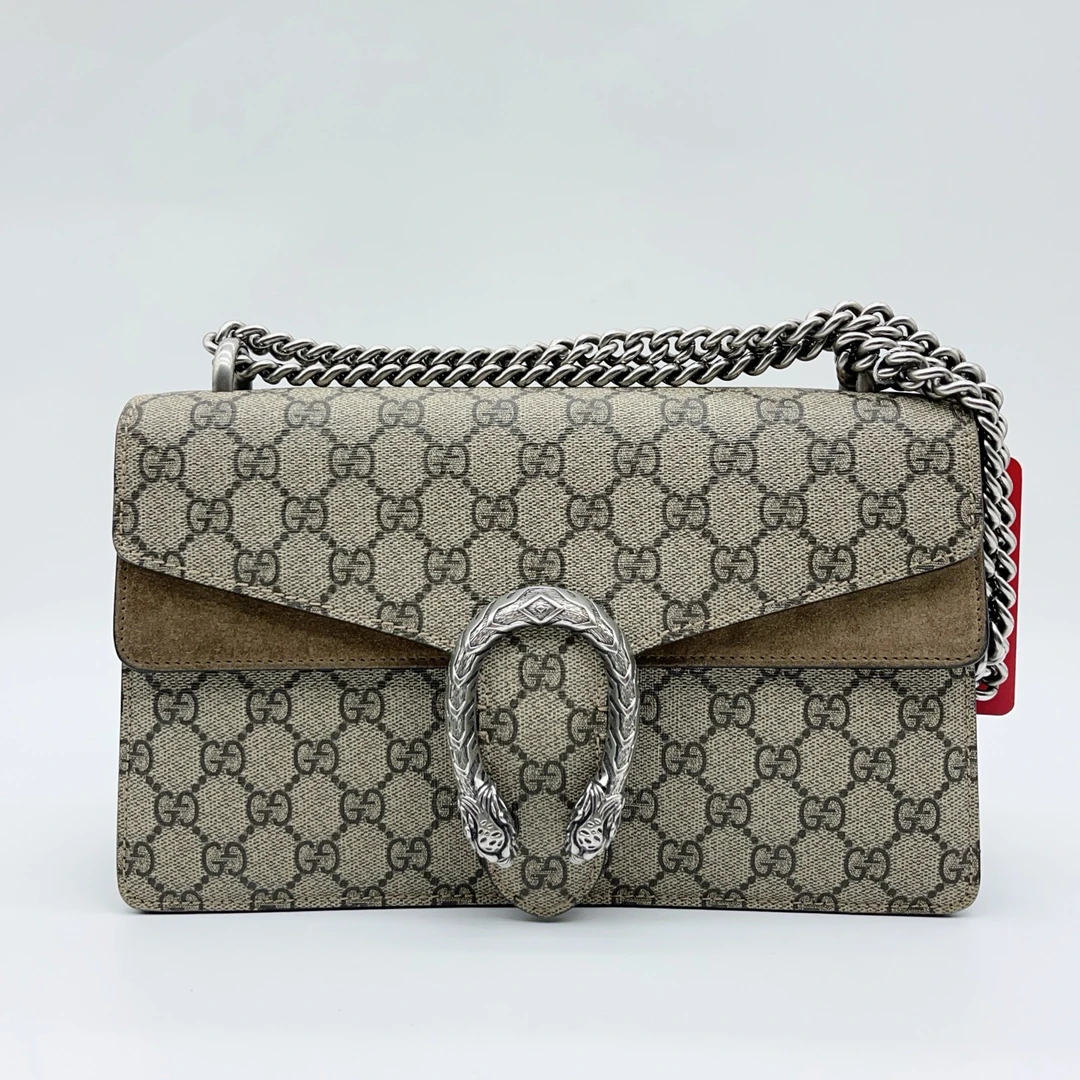 95新 GUCCI/古驰 老花驼色酒神链条包1588 2042