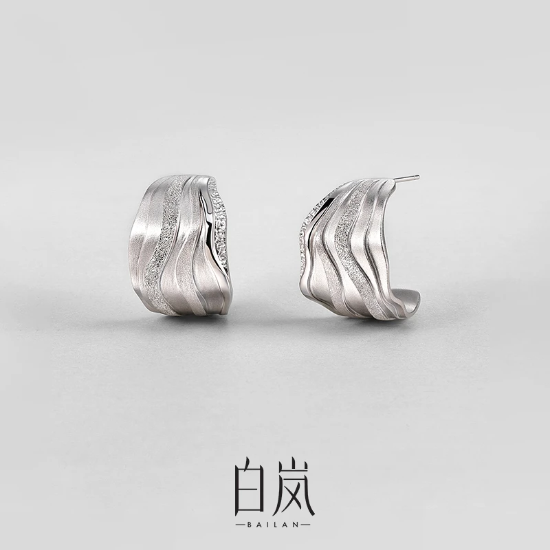 925银耳饰 白岚云川耳环925银小众设计轻奢精致ED4500