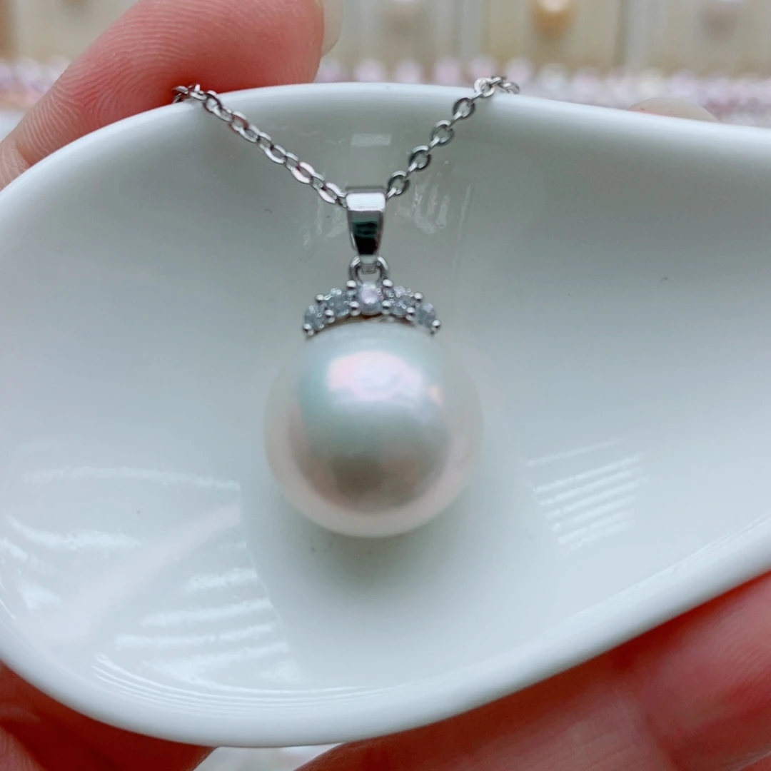 淡水珍珠未镶嵌吊坠(赠链)14.2mm