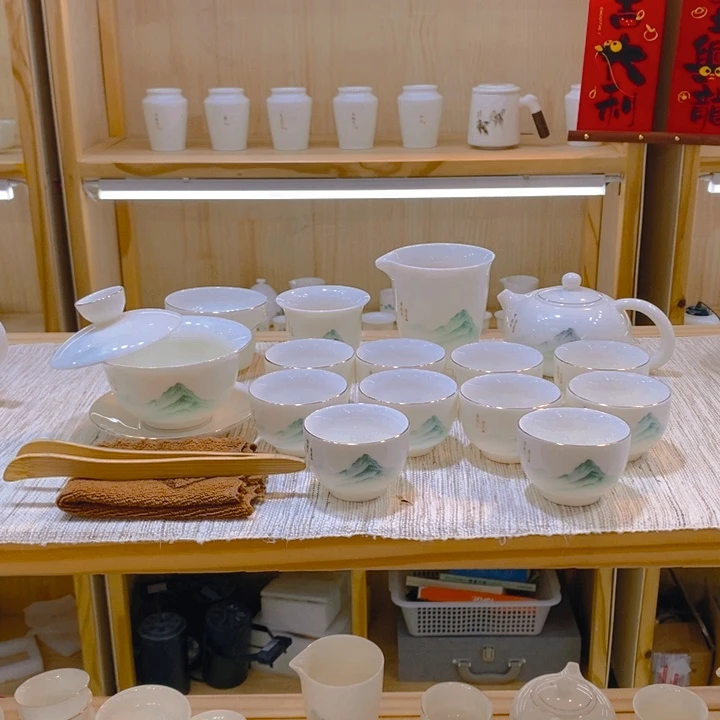 【不止】羊脂玉瓷茶具套装