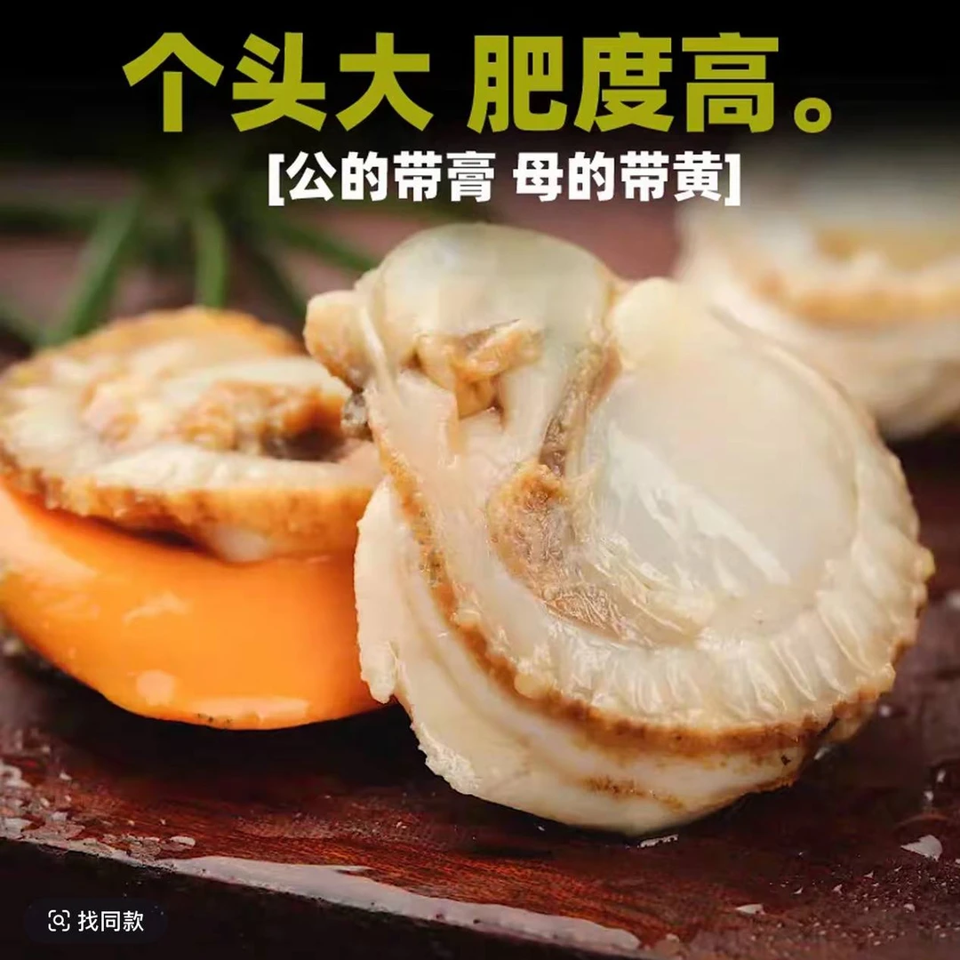 【新日期】40-60大号扇贝肉 带膏带黄新鲜扇贝肉 生鲜海鲜 顺丰发货