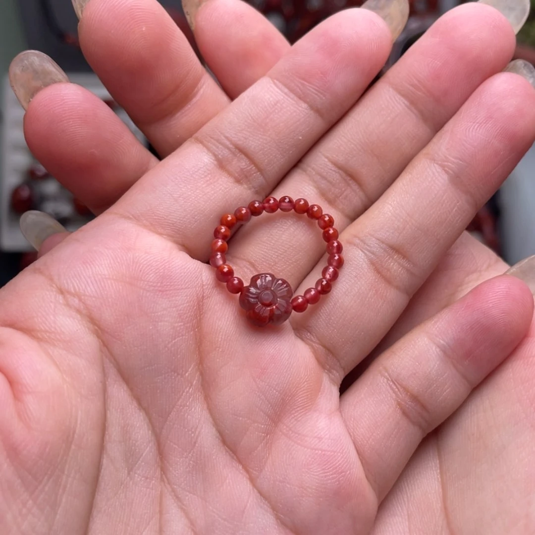【闪购商品】南红玛瑙有钱花戒圈未镶嵌