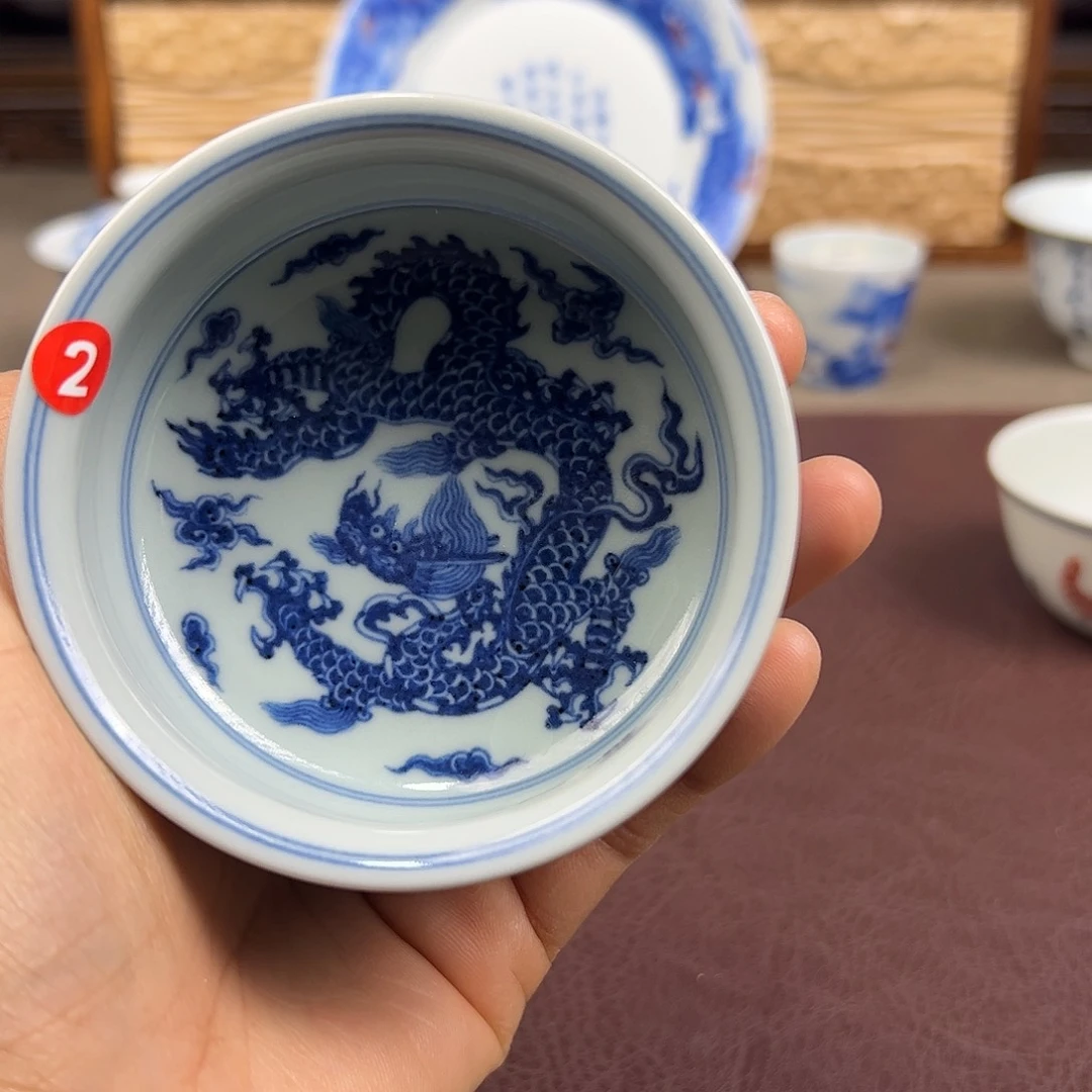 杯子景德镇海水龙炉式杯