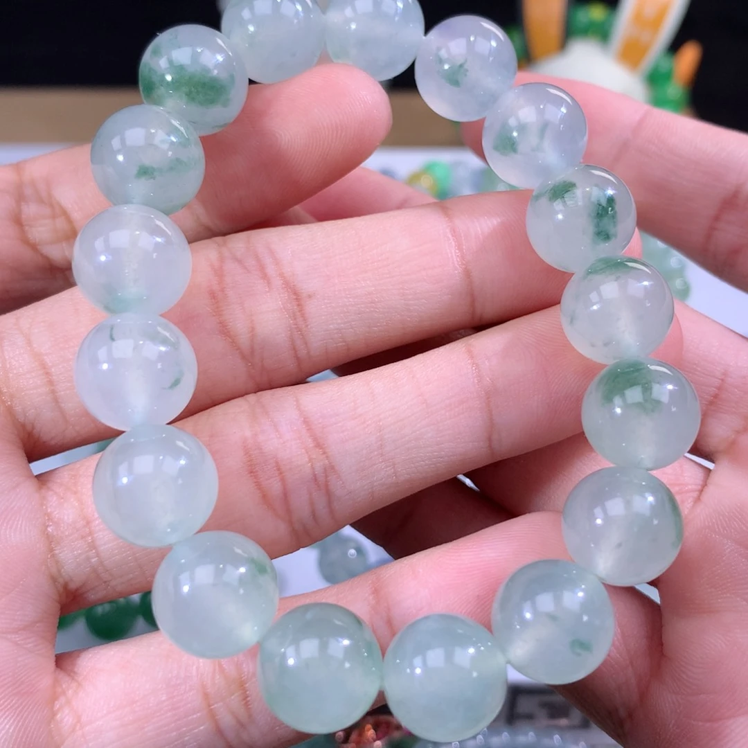 翡翠手链未镶嵌卡12.3m m