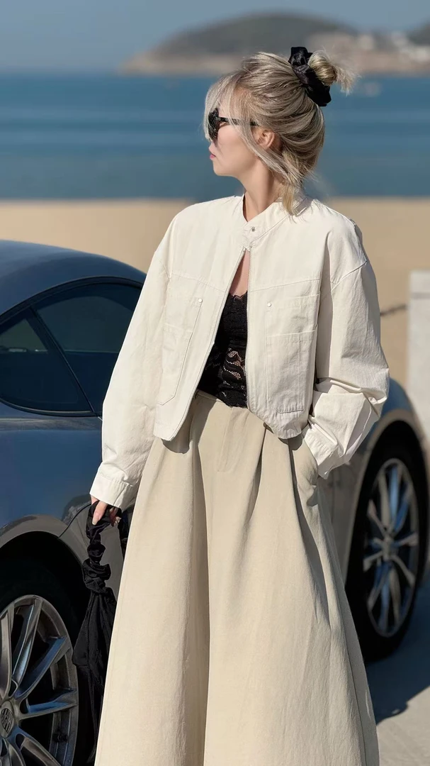 CJ 短款防风夹克韩系高级感女装外套