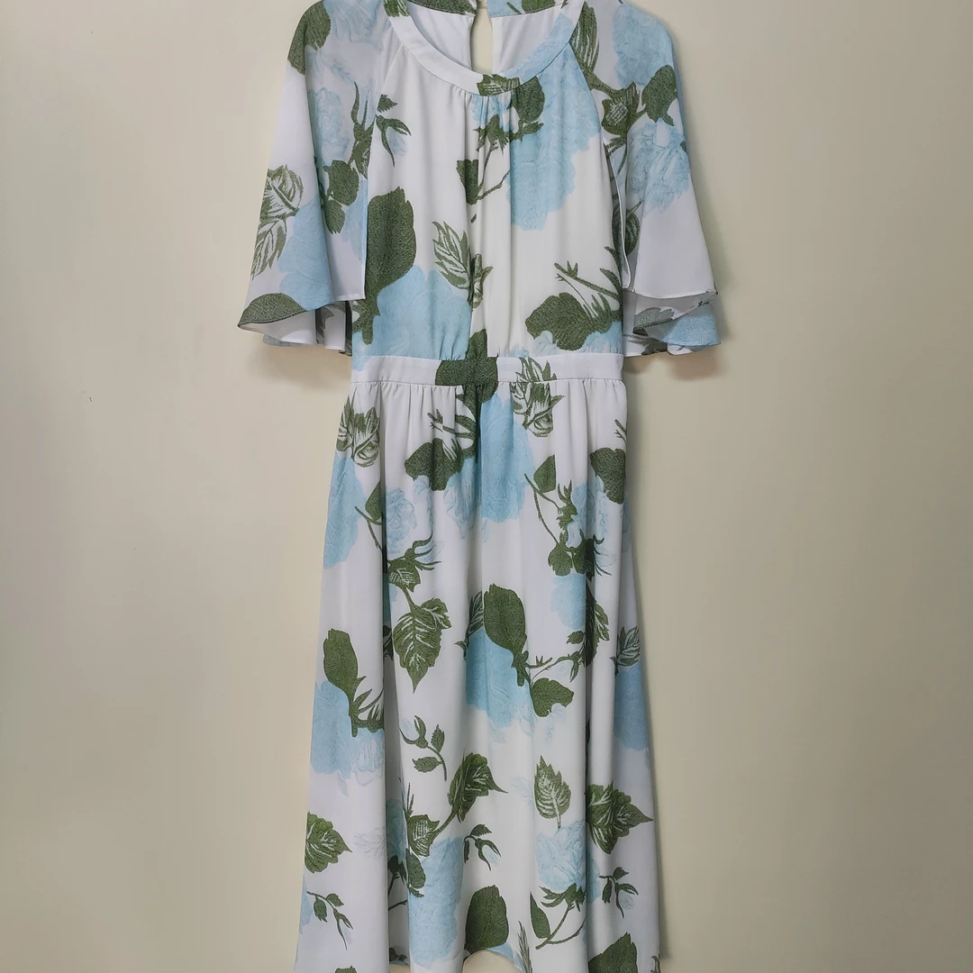 25年夏季新款气质大花圆领连衣裙(24L0508)【686】