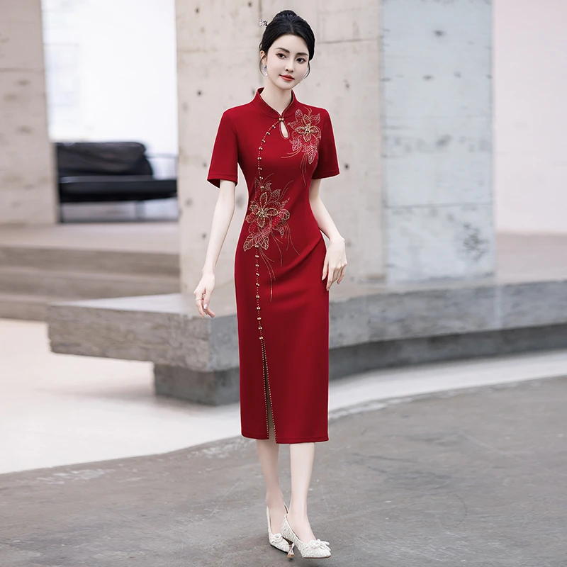 高端喜妈妈旗袍2025新款端庄大气高贵喜婆婆婚宴装礼服结婚喜服女