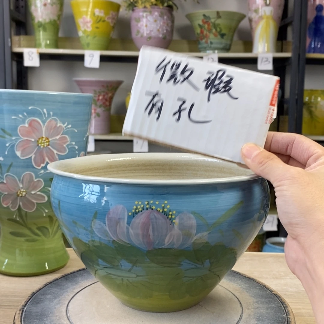 景德镇手工手绘陶瓷花盆
