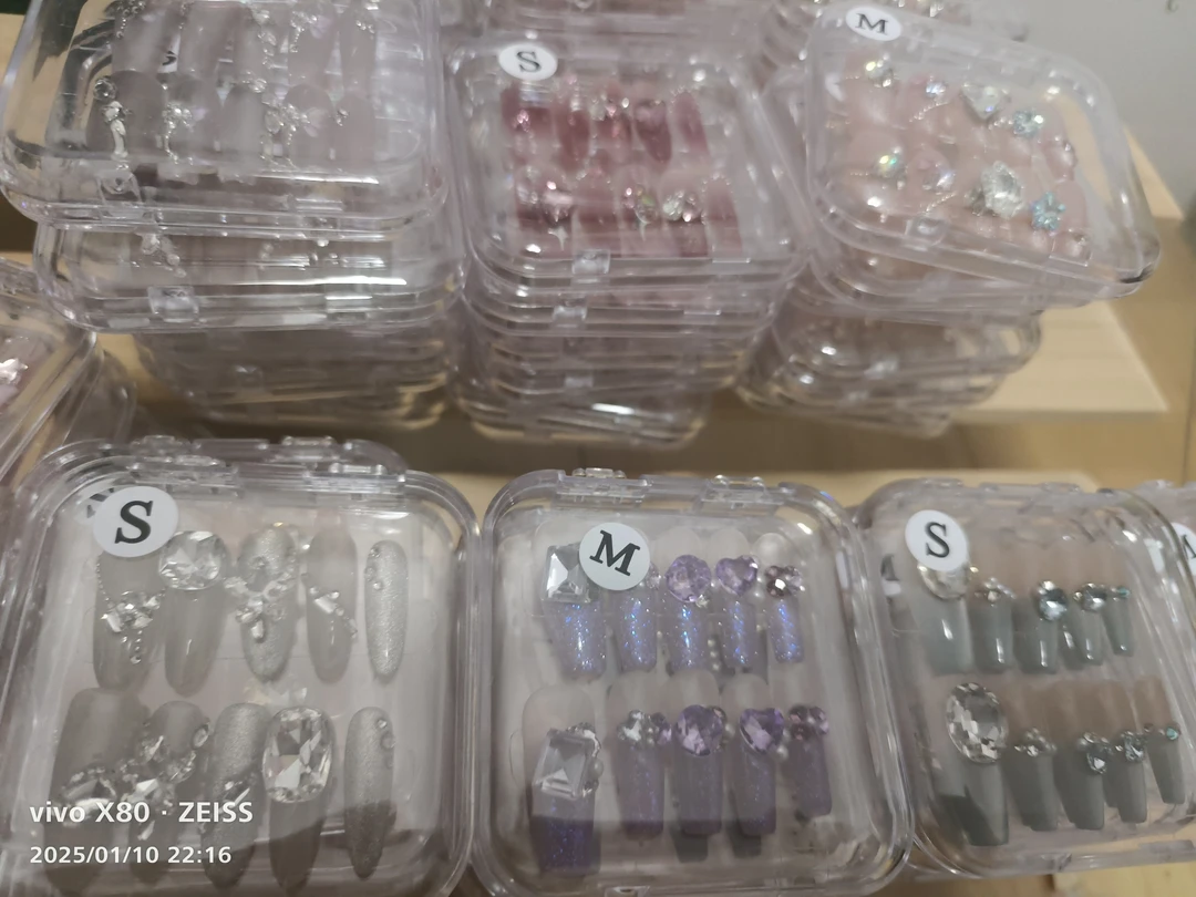 纯手工穿戴甲专拍链接时尚中长款穿戴式