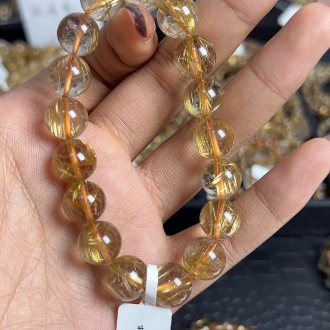 未镶嵌水晶手链天然金发晶