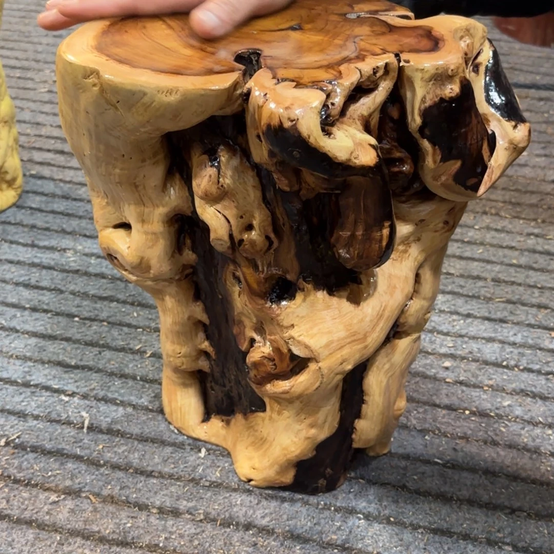 鬼***子龙纹鸡心枣木手工艺品