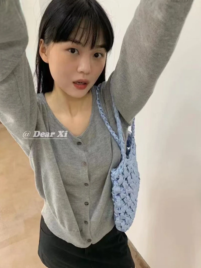 大喜（1dx1188#）小字母刺绣 韩系针织开衫 2-24