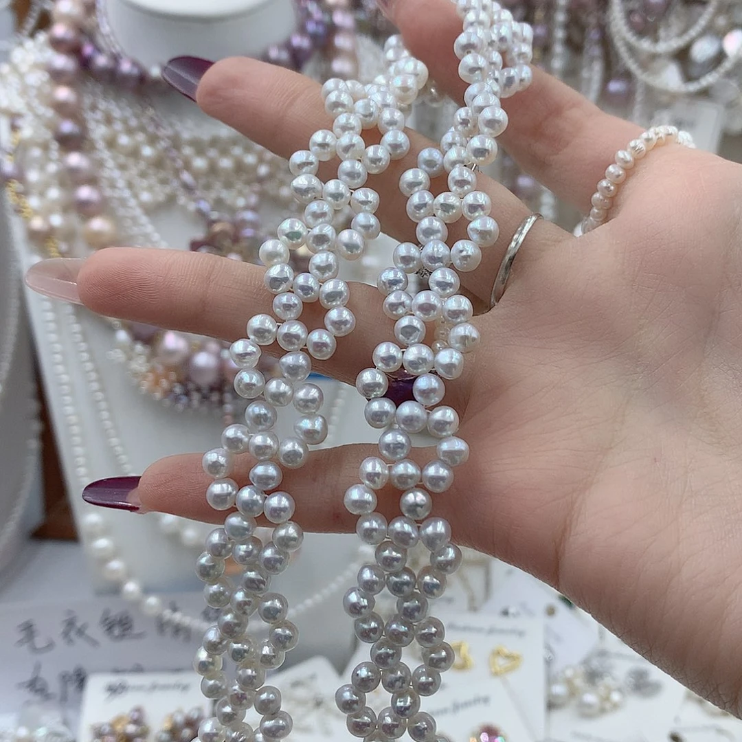 J***i淡水珍珠耳饰银S925镶嵌