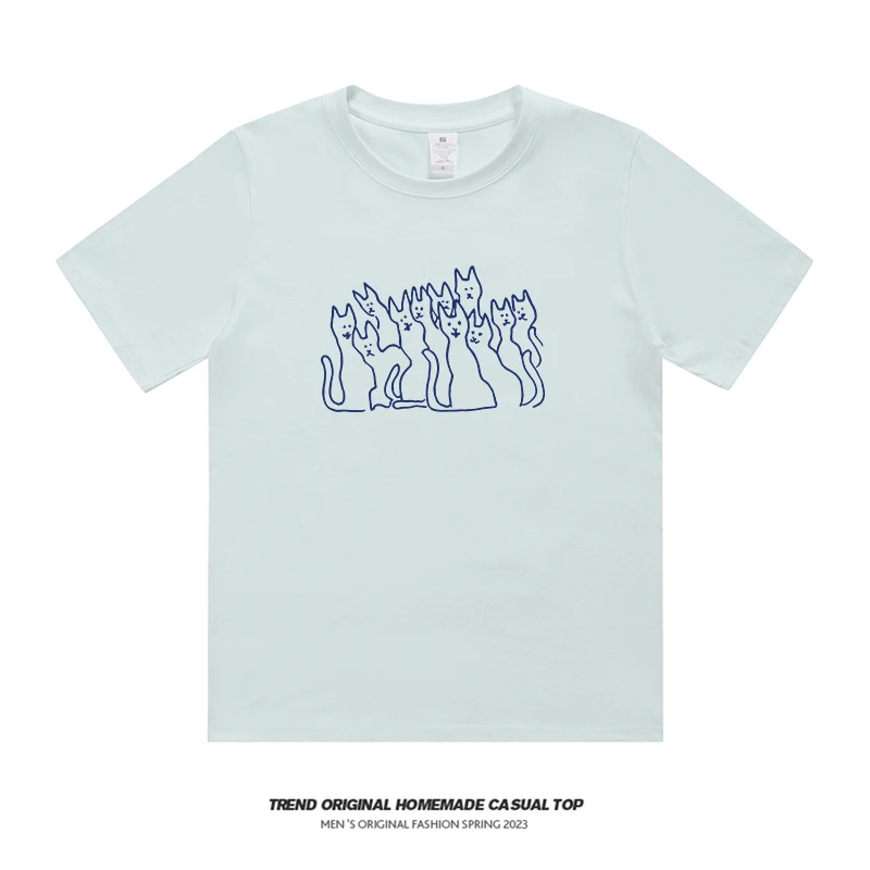 【T恤系列】群猫230g精梳棉男女同款短袖