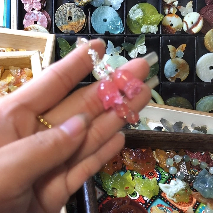 未镶嵌岫玉岫玉耳环