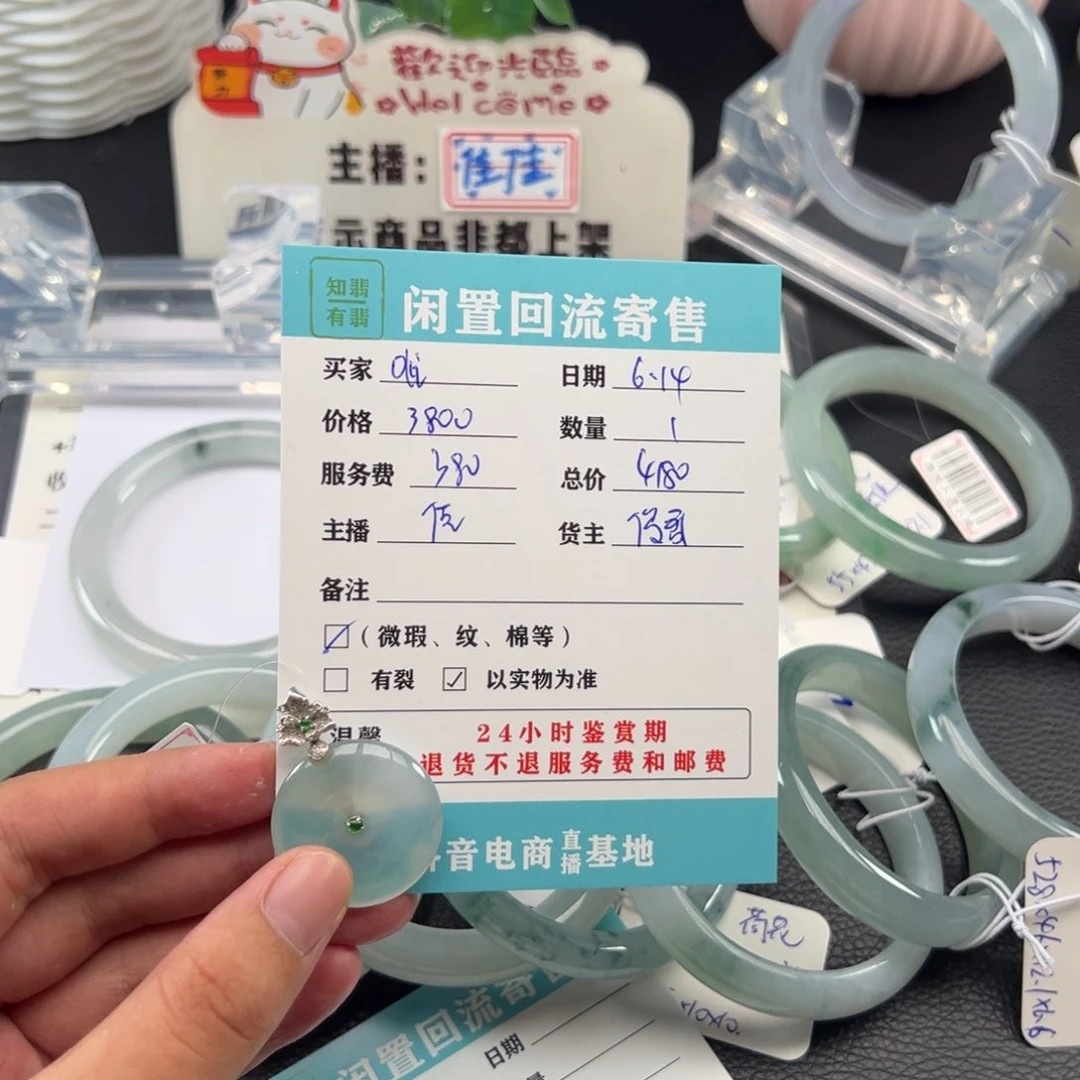 翡翠18K金镶嵌颈饰o**i