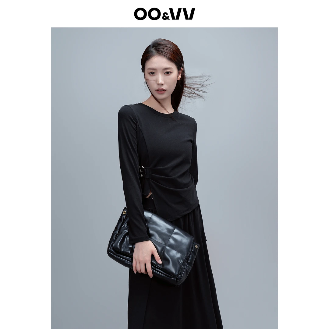 OO&VV不规则设开叉收腰上衣+半身裙两件套女2025秋气质显瘦套装新