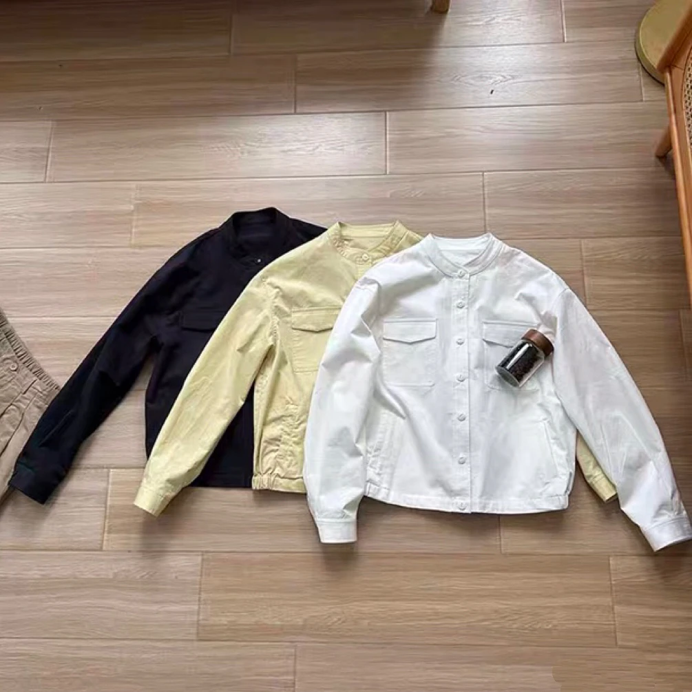 FUJIA STYLE新款韩版简约纯色百搭时尚双口袋外套WT25317