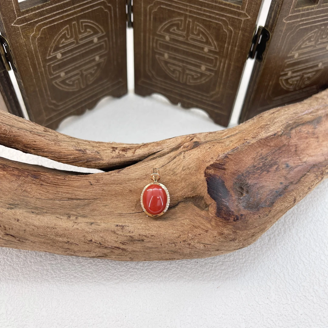 【宝儿专属】18k珊瑚吊坠 珊瑚约9*11mm XQ0069 多样性发货