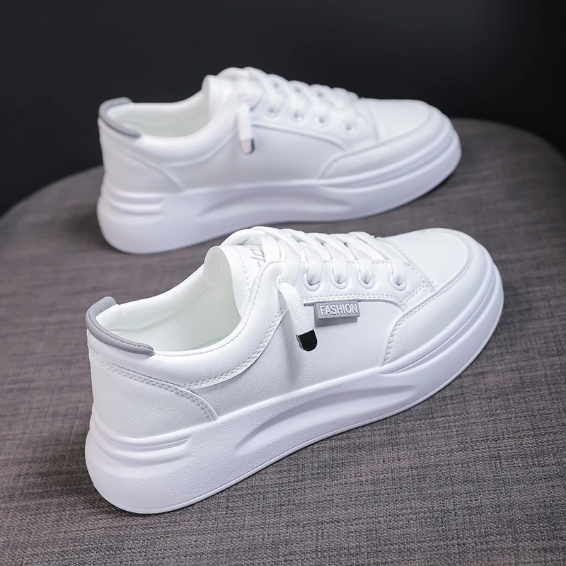 【皮面网面可选】2025春夏季新款休闲板鞋网面小白鞋ins百搭女鞋