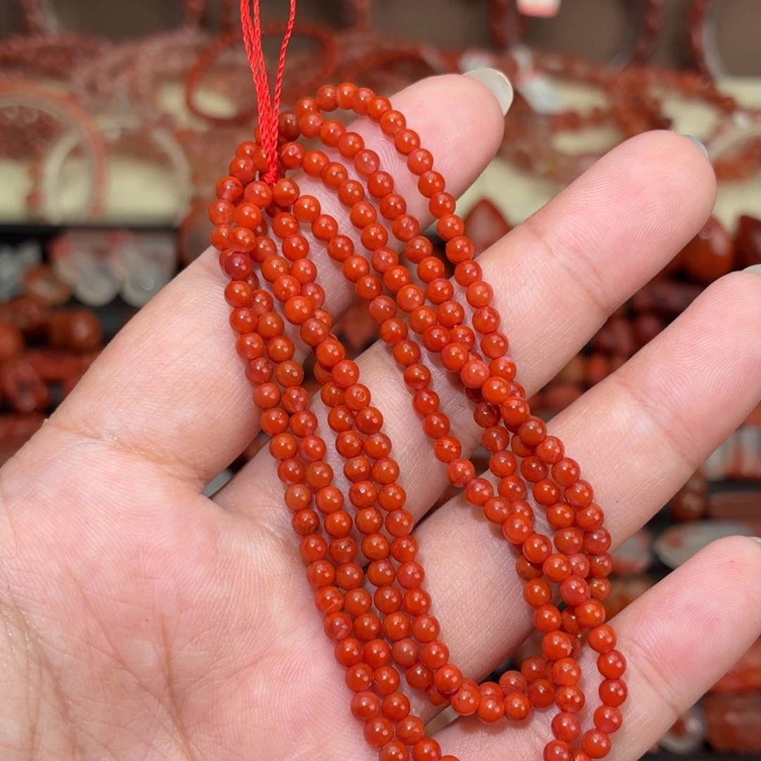 南红玛瑙未镶嵌颈饰3咪➕多圈手串