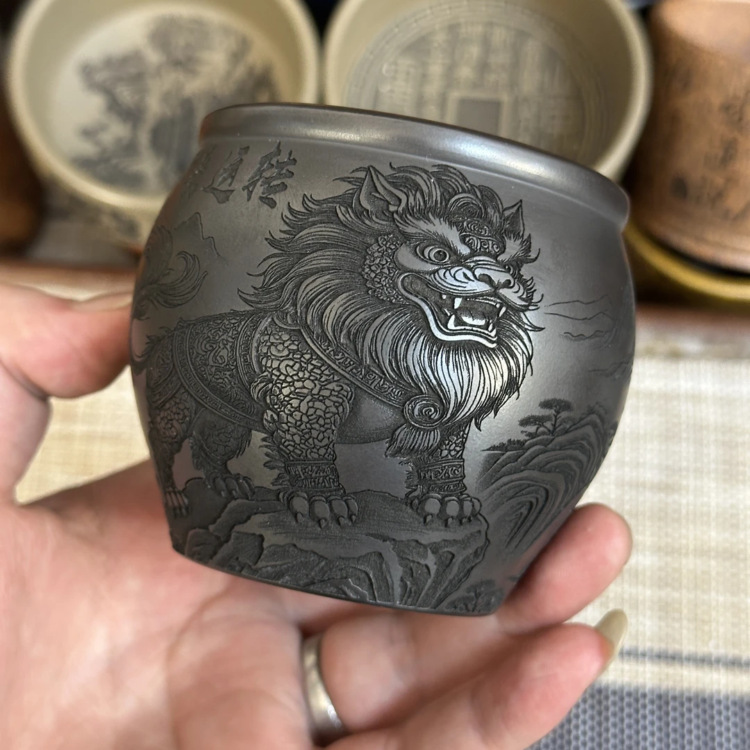 宜兴原矿精品时来运转紫砂杯泥料家藏石黄 容量150cc茶具