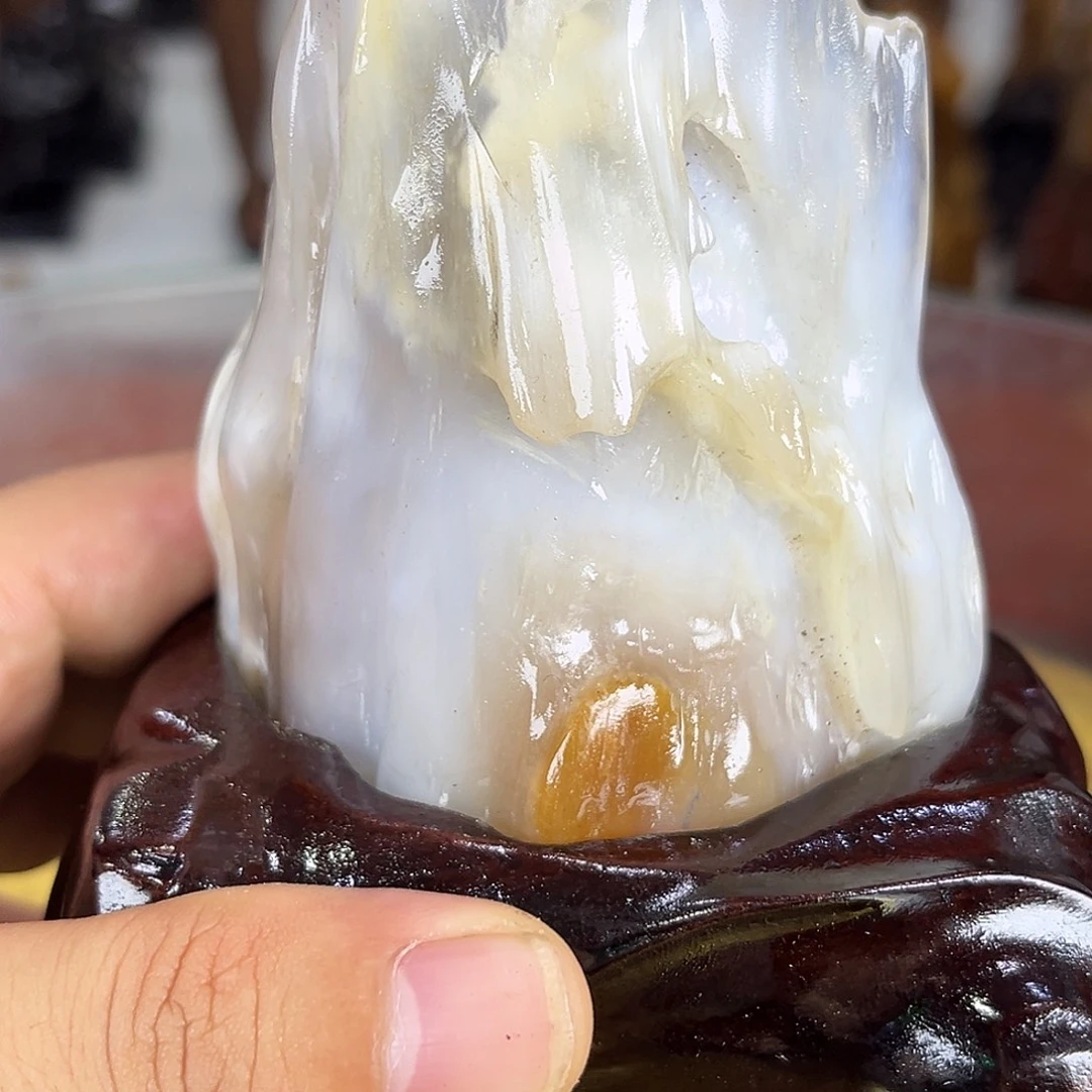 缅甸天然树化玉摆件