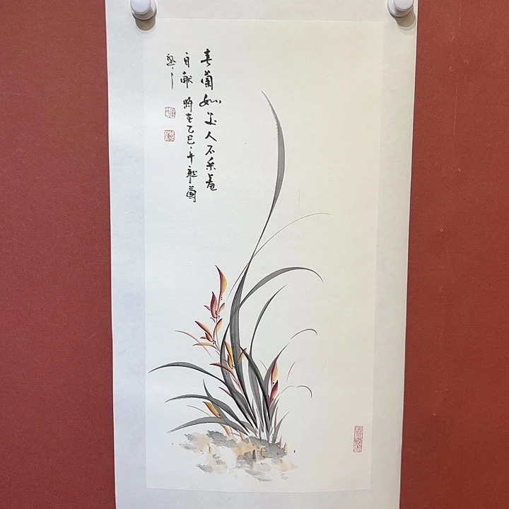 国画听兰老师花鸟