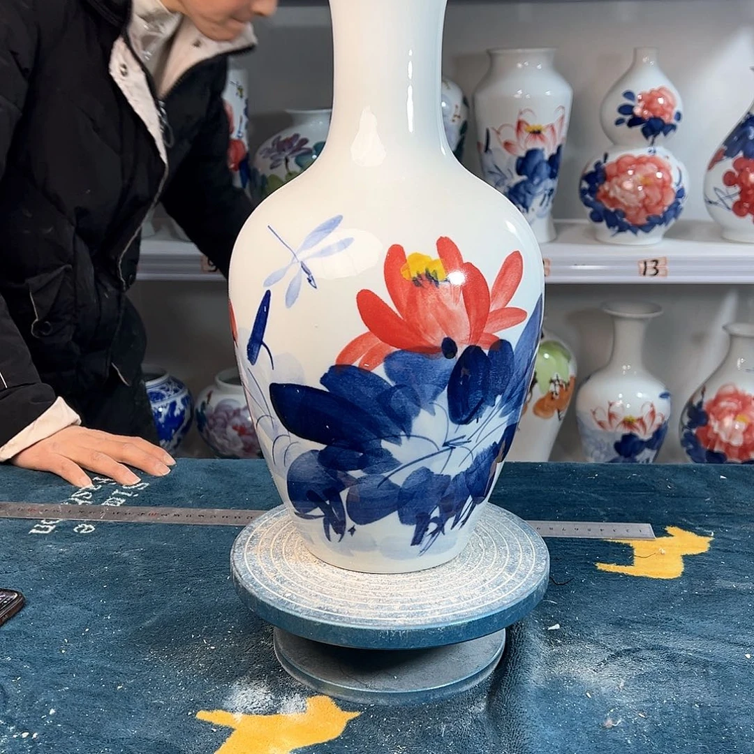 摆件景德镇陶瓷棒青听