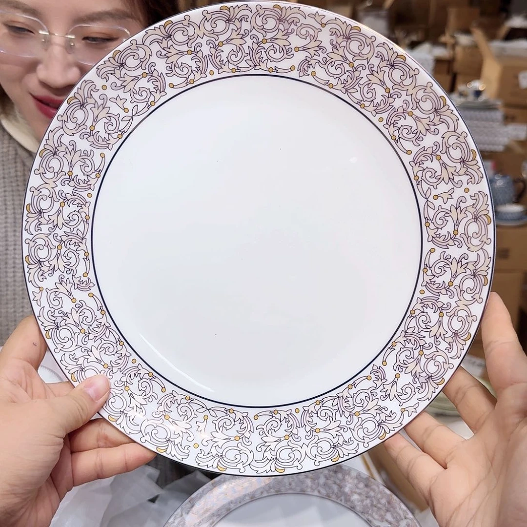 骨瓷高骨10.5英寸平盘27cm一个外贸骨瓷