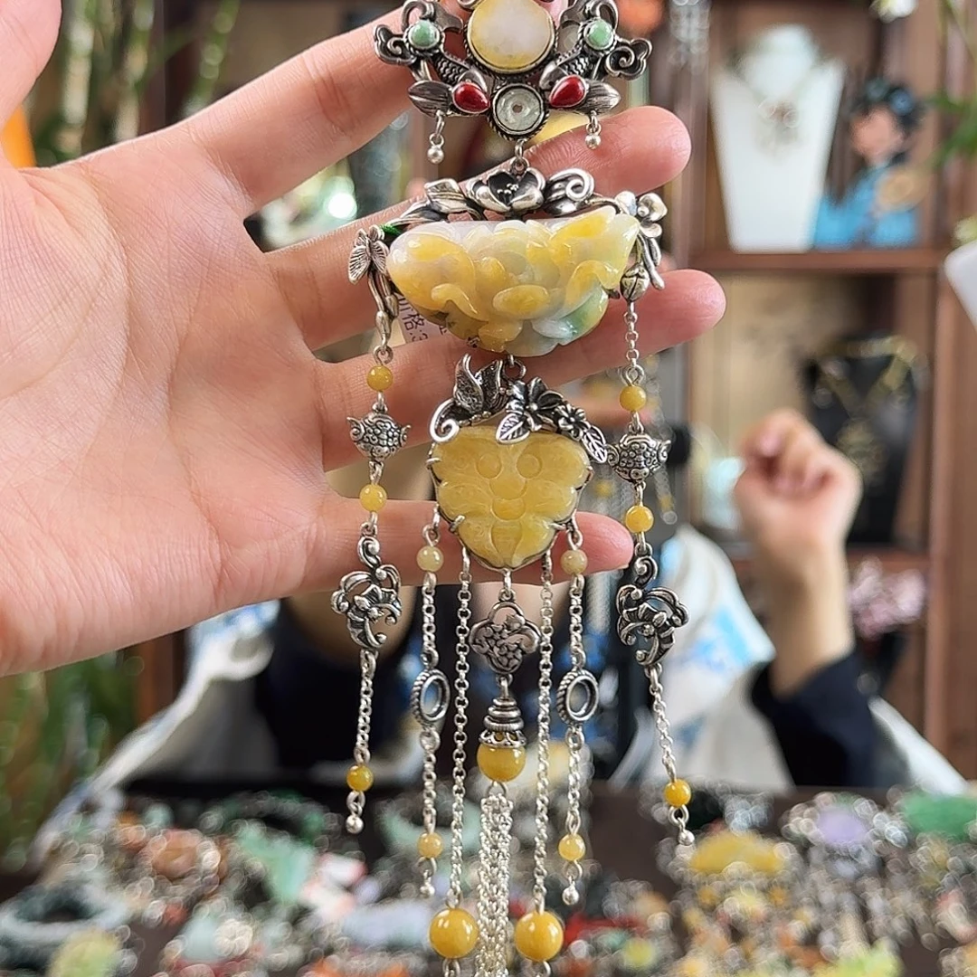 翡翠银S925镶嵌颈饰