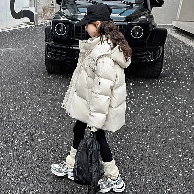 女童棉服冬装2025新款女大童加厚保暖棉衣儿童冬季洋气短款面包服