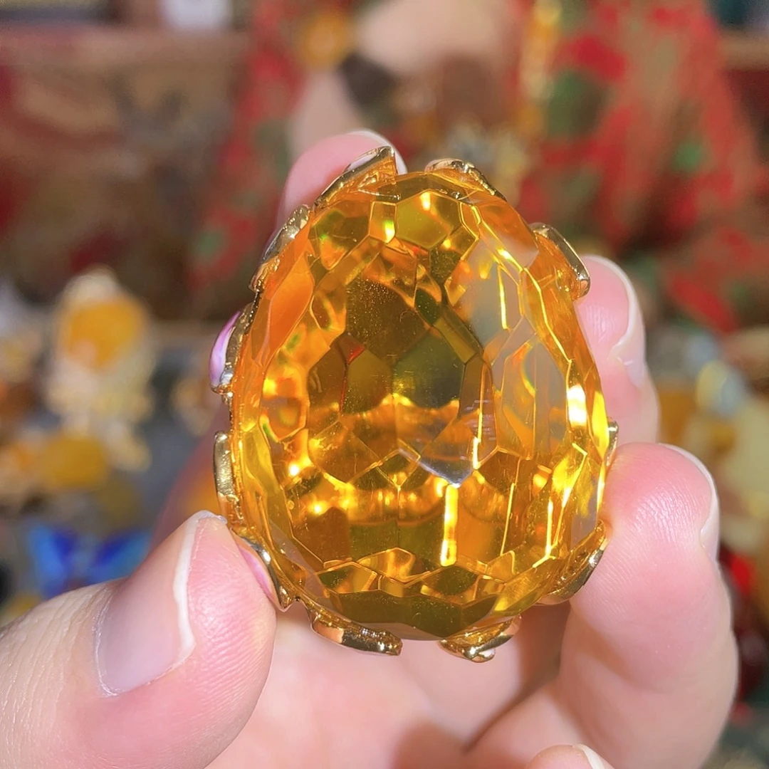 琥珀戒指银S925镀金镶嵌44克