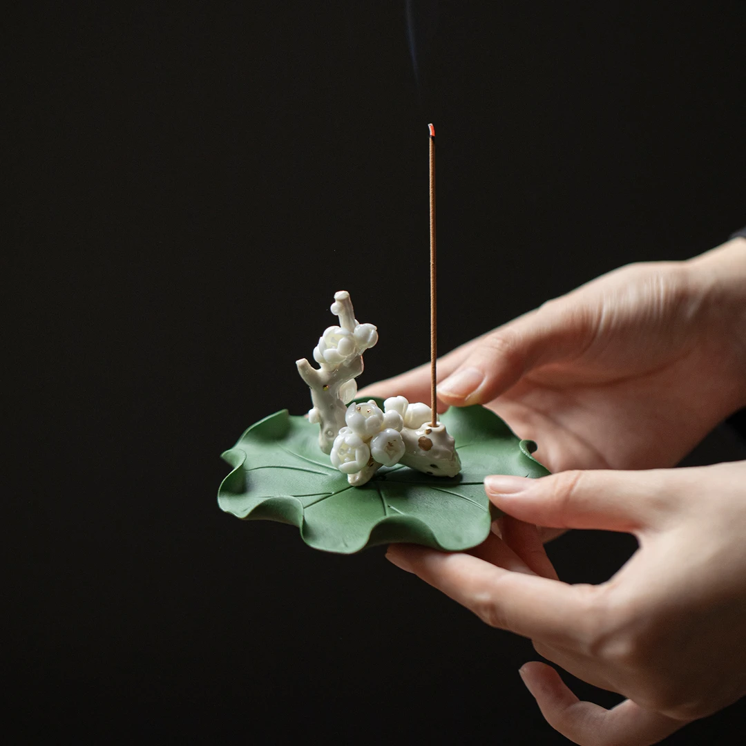 禅意梅花香插线香炉香座创意家用室内小香炉茶空间装饰香薰炉摆件