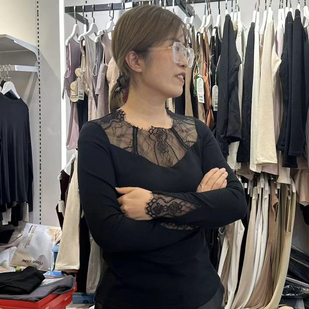 加胸垫免穿文胸领口蕾丝内里磨毛打底衣秋冬必备